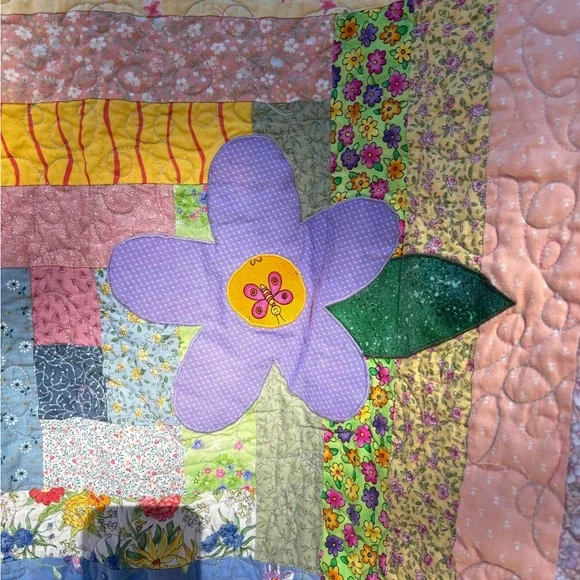 Upcycled quilted swing style Colorful Patchwork Quilted Jacket - Picture 6 of 11